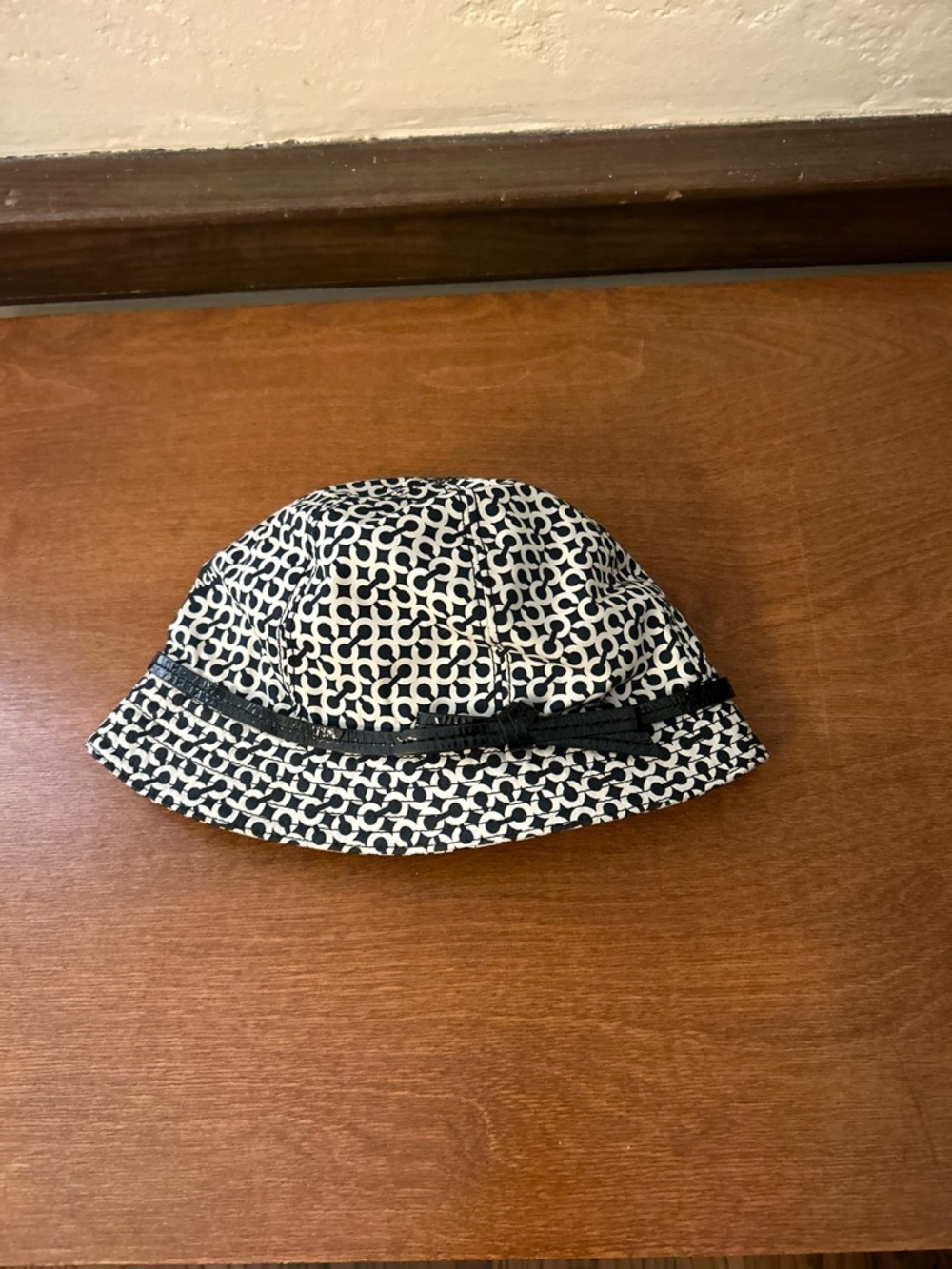 Coach Navy and White Signature Bucket Hat